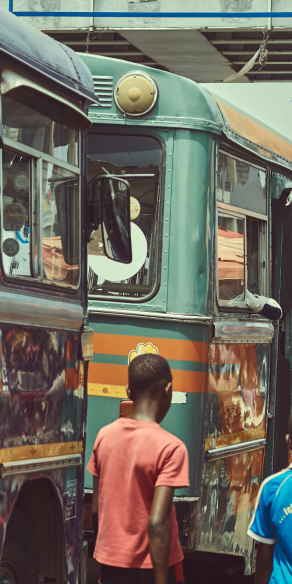 Kid walking to bus