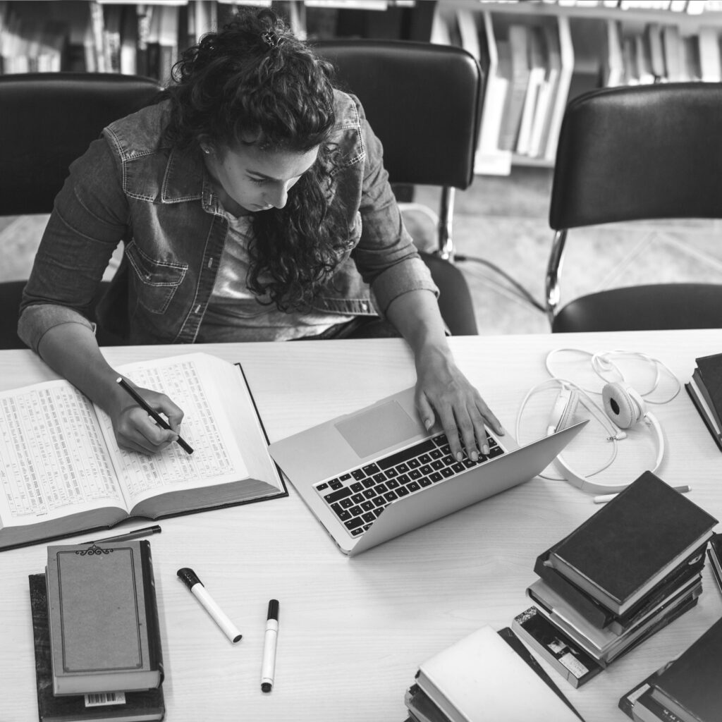 Student studying